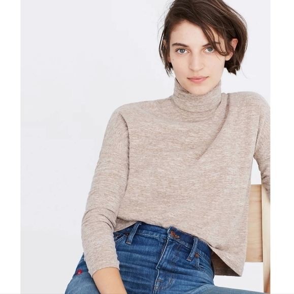 🌸 Madewell | Pink‎ Cotton Slub Turtleneck XS - Picture 2 of 11